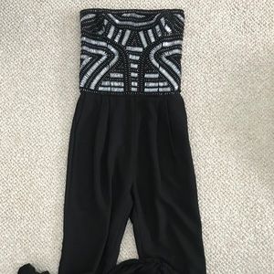 Parker Giovanna Embellished Strapless Jumpsuit